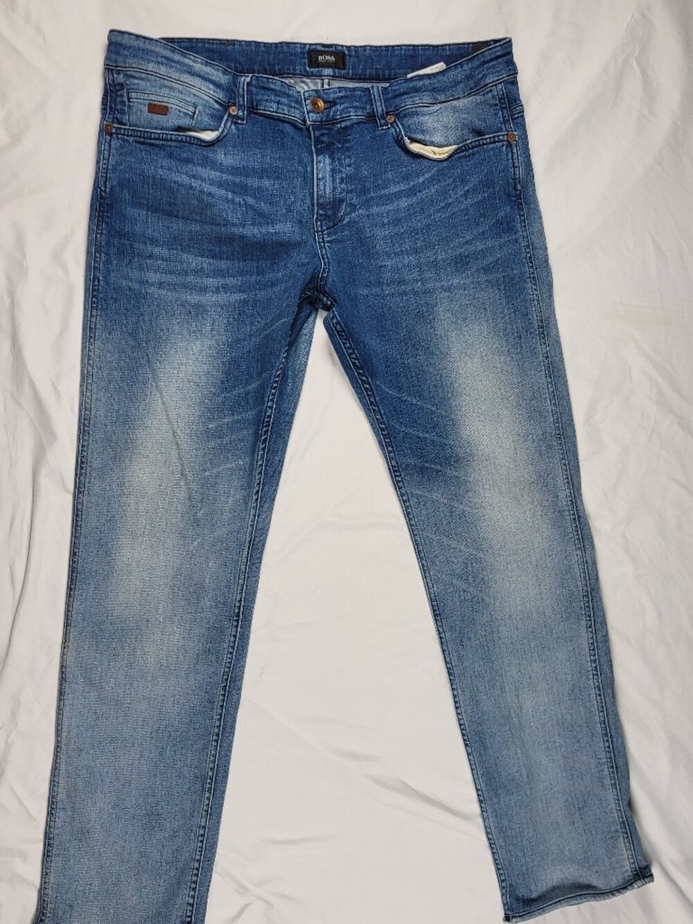 Hugo Boss Jeans Men’s 36x32 Blue Stretch Logo Preppy City Streetwear